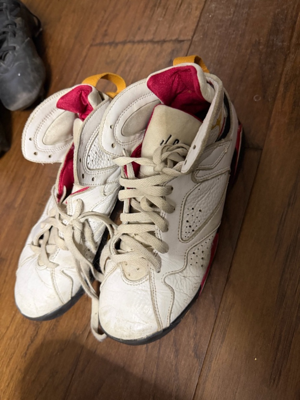 Boys Jordan’s  and Red High-Top Sneakers
